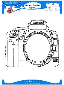 Çocuklar İçin Fotoğraf-Makinesi Boyama Sayfaları 